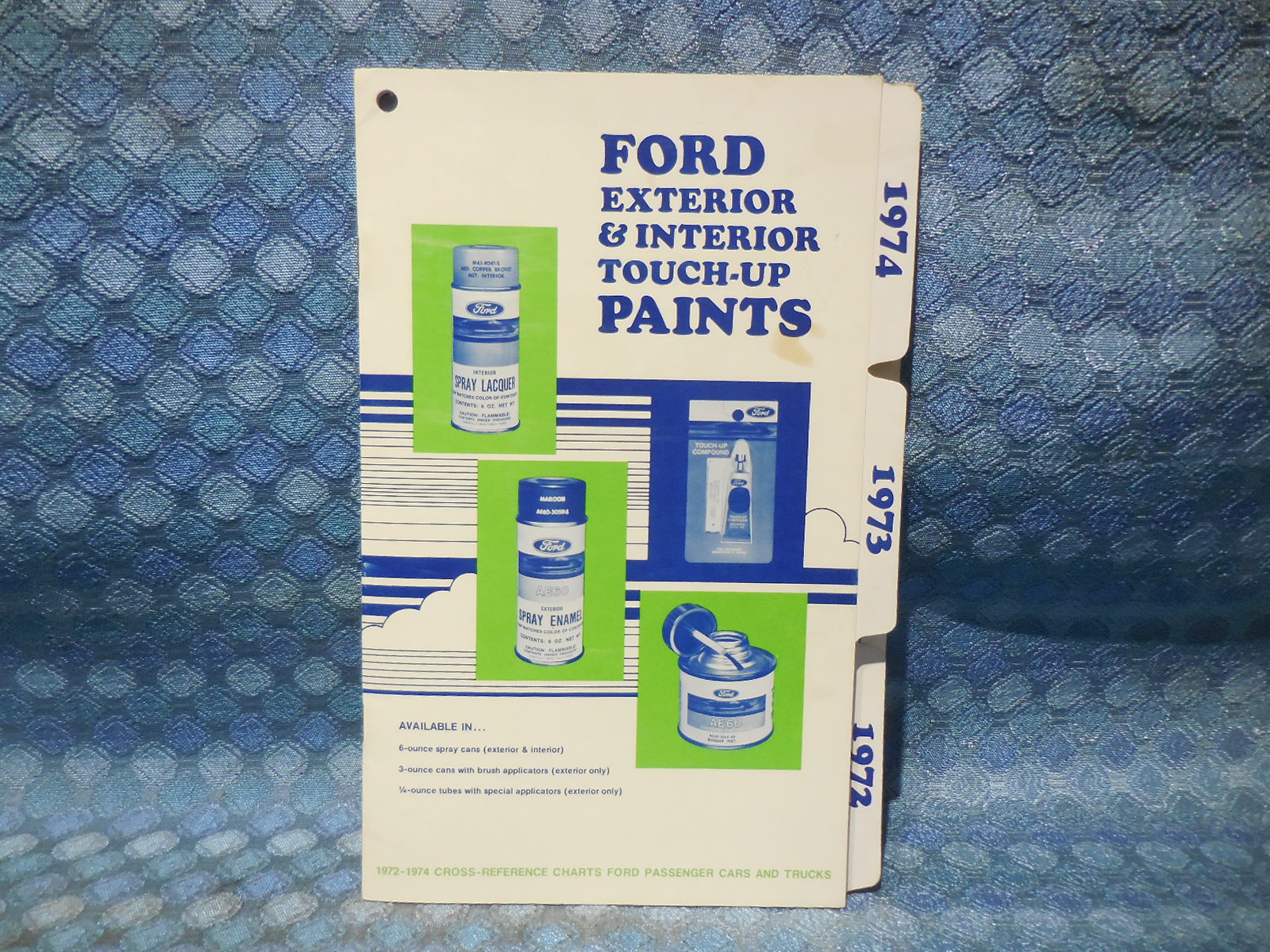 1972 1973 1974 Ford Lincoln Mercury Oem Interior Exterior Touch Up Paint Chart